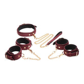 Master Series Velvet Bondage Set 6 Piece Burgundy Bondage Kits